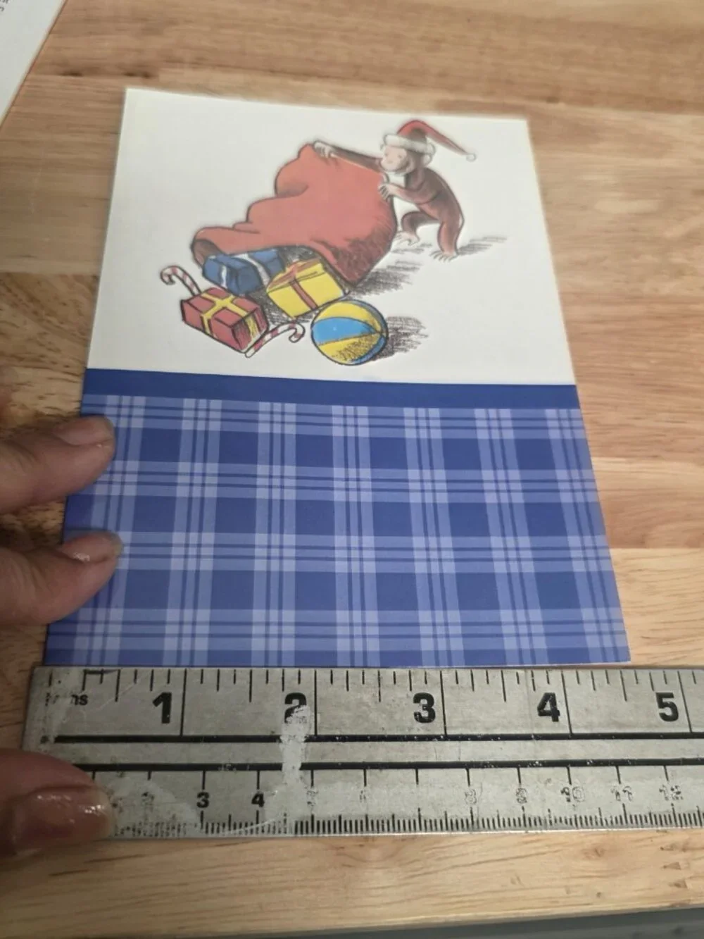 Vtg Curious George Christmas Cards Collectible Set Of Six Cards W/envelopes